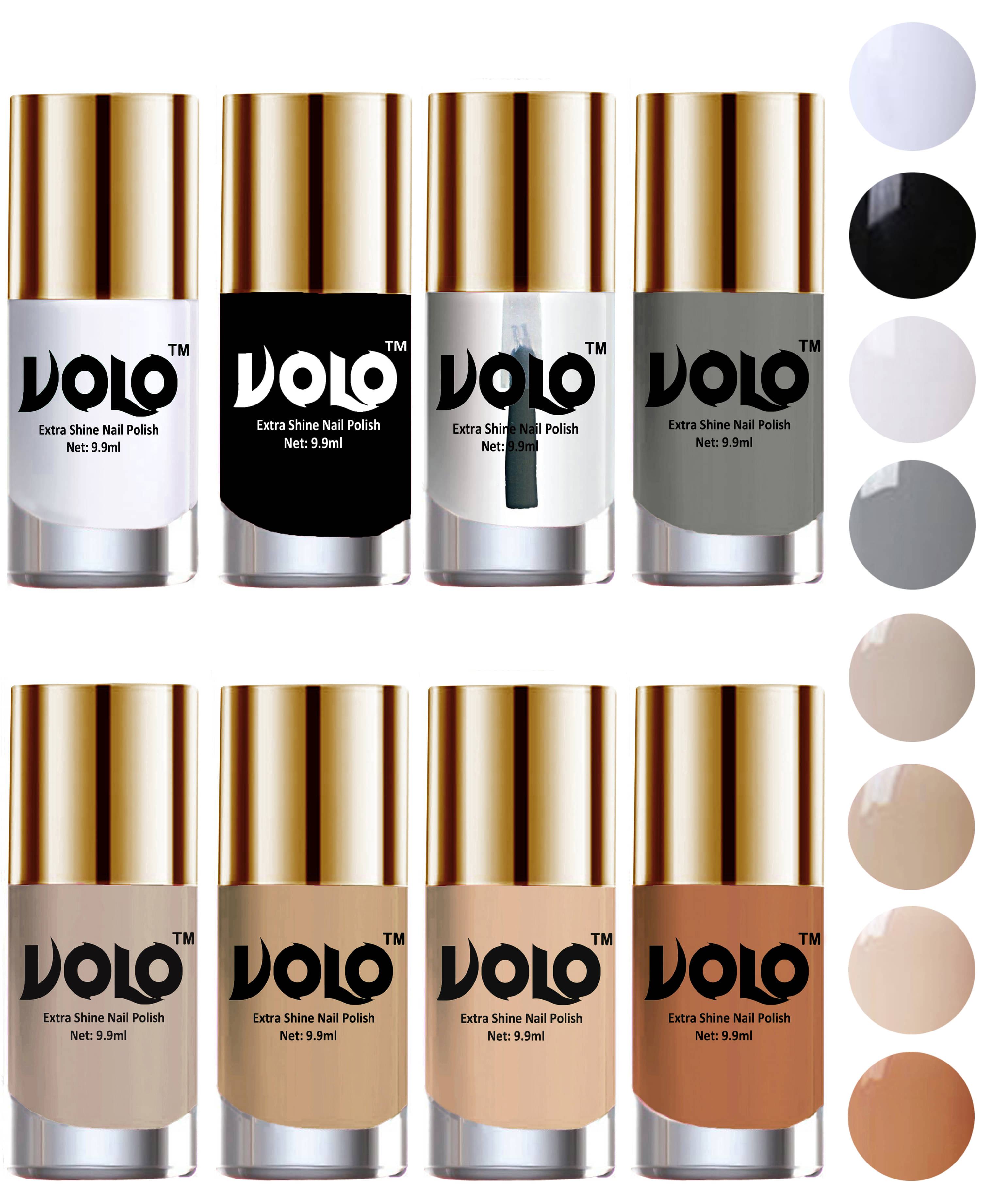 VOLO High-Shine Long Lasting Non Toxic Nail Polish Professional Multi Glossy Pack of 8 79 mL     			VOLO High-Shine Long Lasting Non Toxic Nail Polish Professional Multi Glossy Pack of 8 79 mL