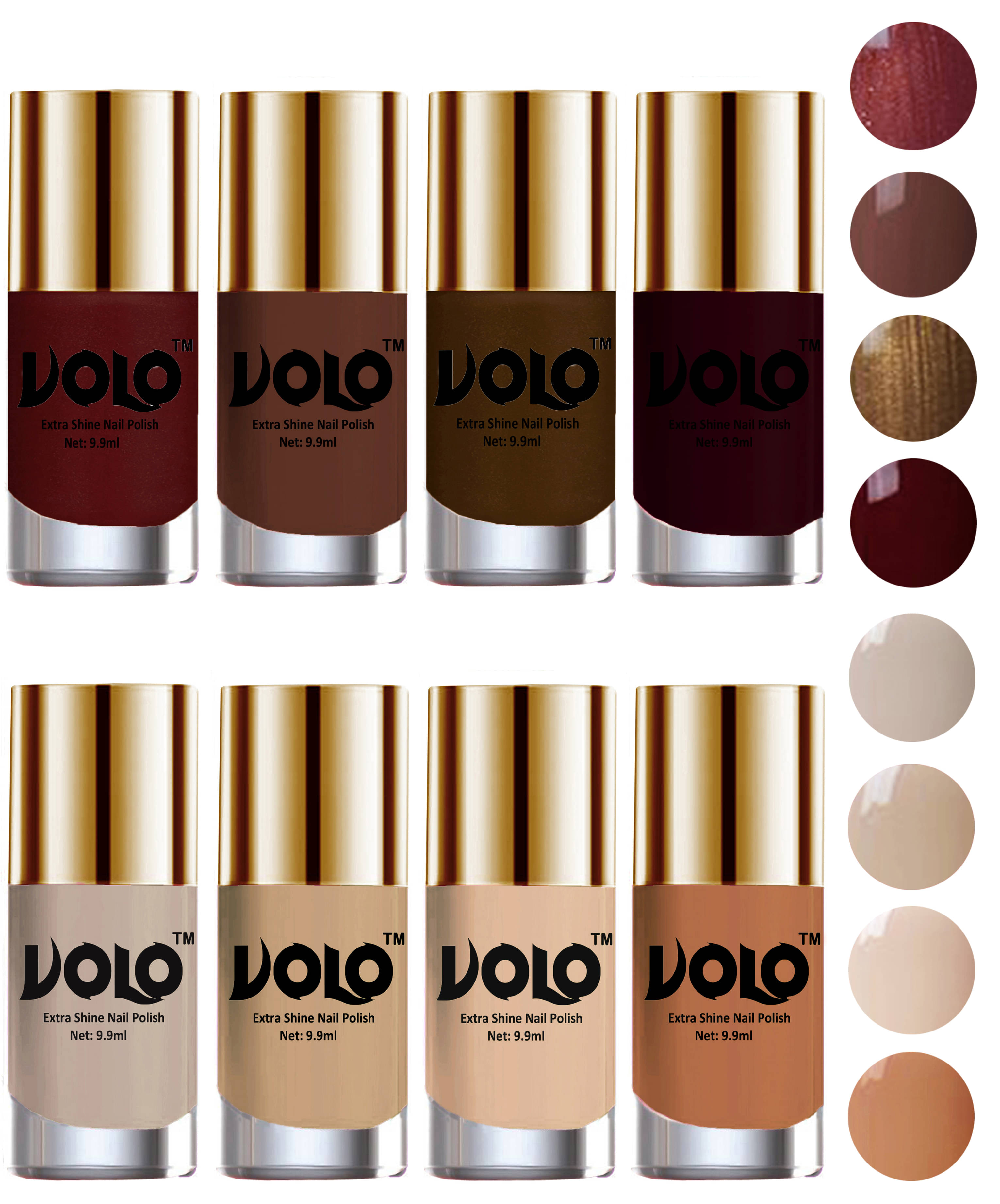 VOLO High-Shine Long Lasting Non Toxic Nail Polish Professional Multi Glossy Pack of 8 79 mL VOLO High-Shine Long Lasting Non Toxic Nail Polish Professional Multi Glossy Pack of 8 79 mL