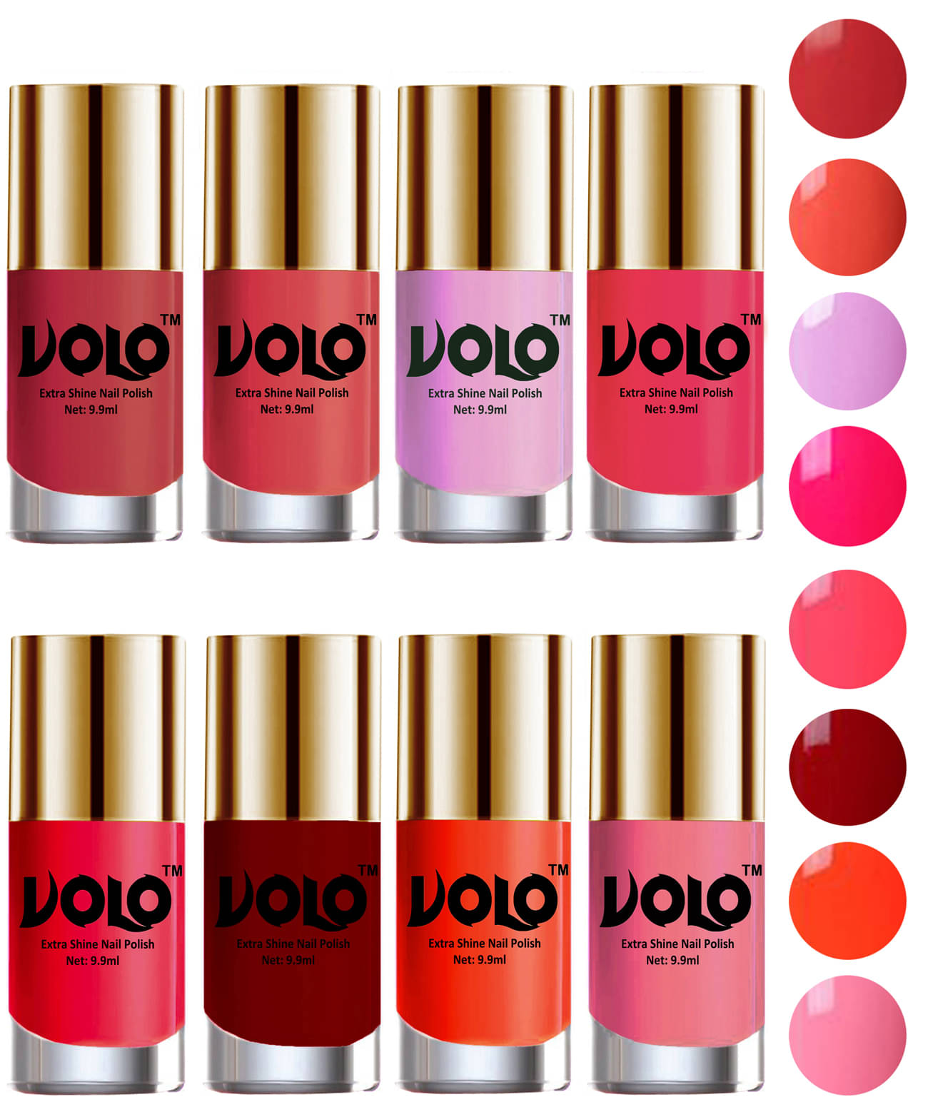 VOLO High-Shine Long Lasting Non Toxic Nail Polish Professional Multi Glossy Pack of 8 79 mL     			VOLO High-Shine Long Lasting Non Toxic Nail Polish Professional Multi Glossy Pack of 8 79 mL