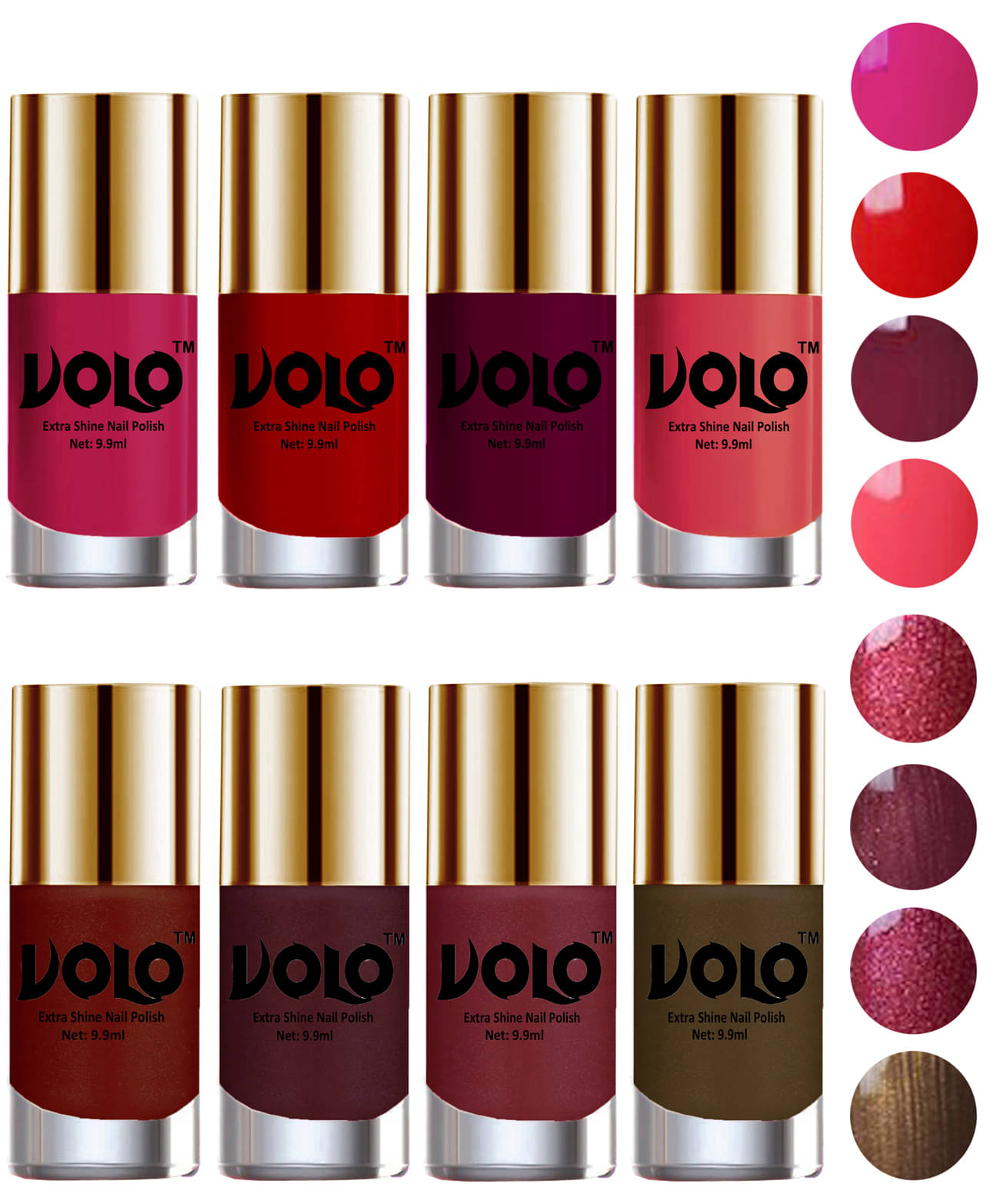 VOLO High-Shine Long Lasting Non Toxic Nail Polish Professional Multi Glossy Pack of 8 79 mL VOLO High-Shine Long Lasting Non Toxic Nail Polish Professional Multi Glossy Pack of 8 79 mL