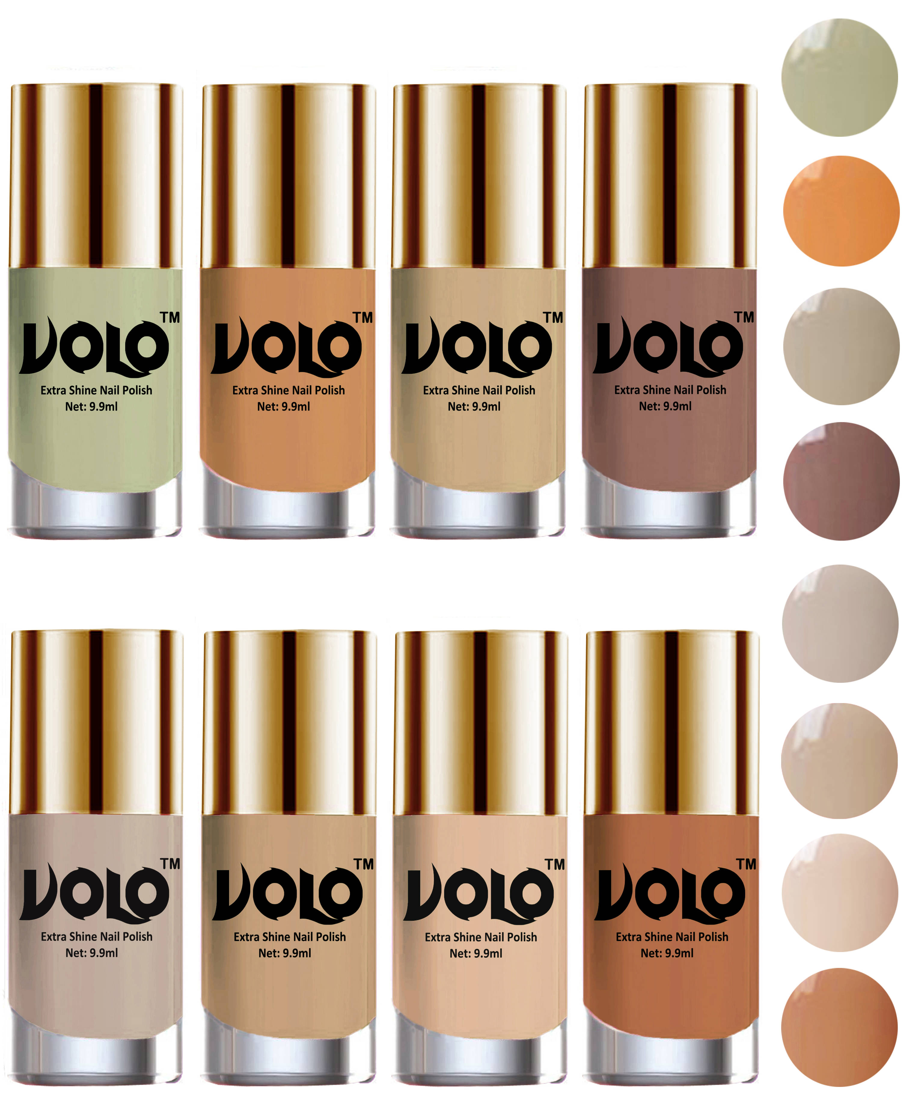 VOLO High-Shine Long Lasting Non Toxic Nail Polish Professional Multi Glossy Pack of 8 79 mL VOLO High-Shine Long Lasting Non Toxic Nail Polish Professional Multi Glossy Pack of 8 79 mL