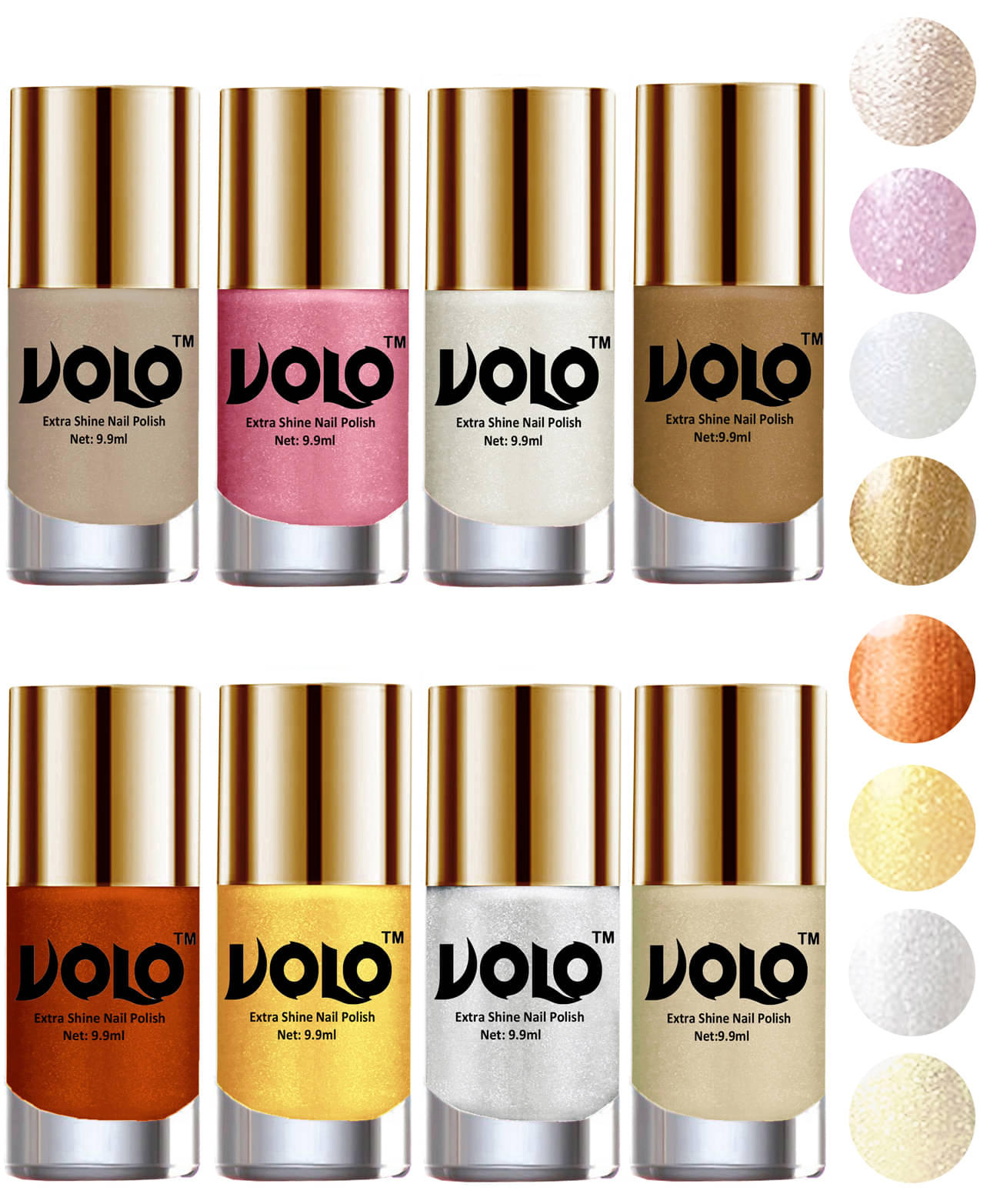 VOLO High-Shine Long Lasting Non Toxic Nail Polish Professional Multi Glossy Pack of 8 79 mL VOLO High-Shine Long Lasting Non Toxic Nail Polish Professional Multi Glossy Pack of 8 79 mL