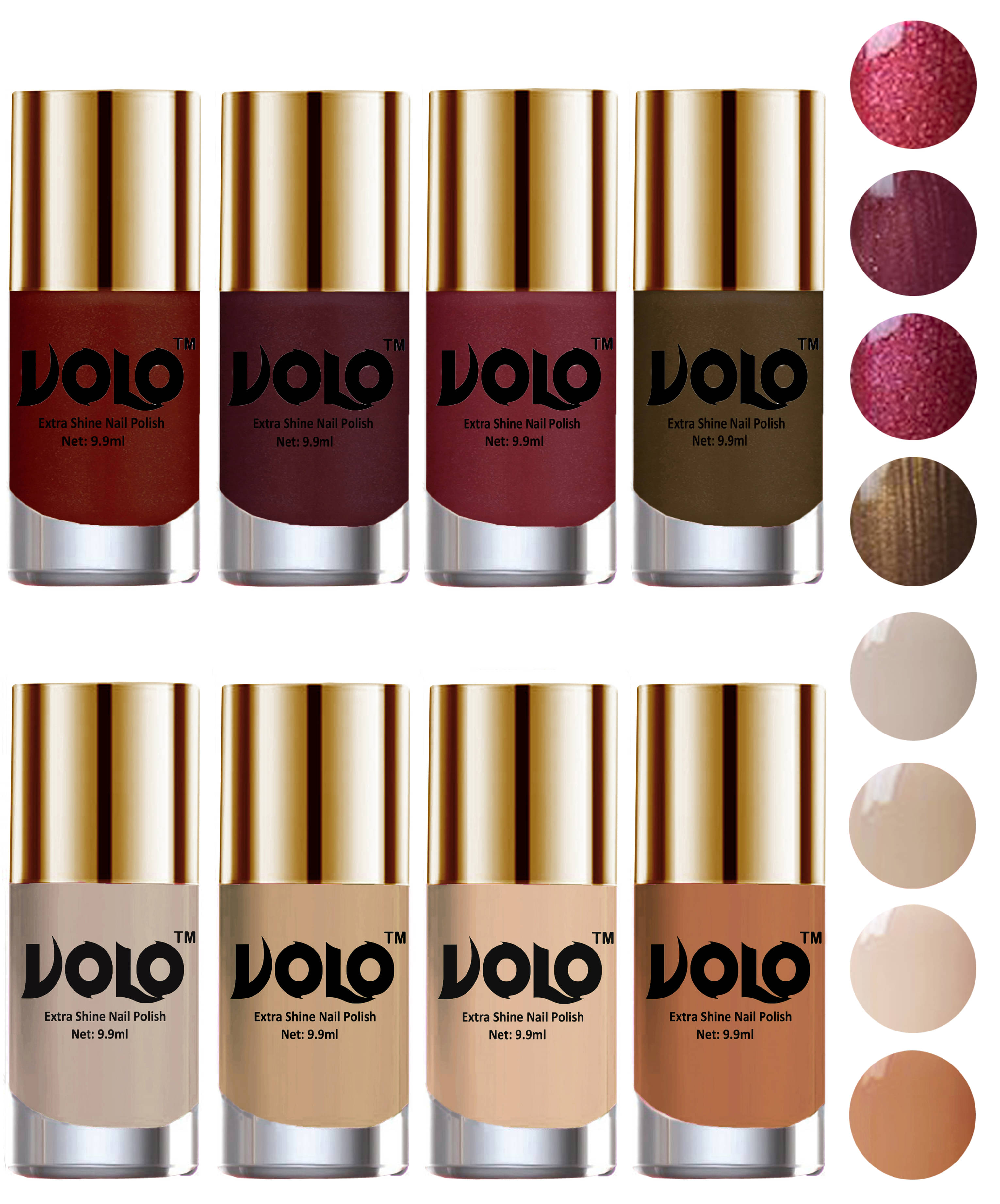     			VOLO High-Shine Long Lasting Non Toxic Nail Polish Professional Multi Glossy Pack of 8 79 mL