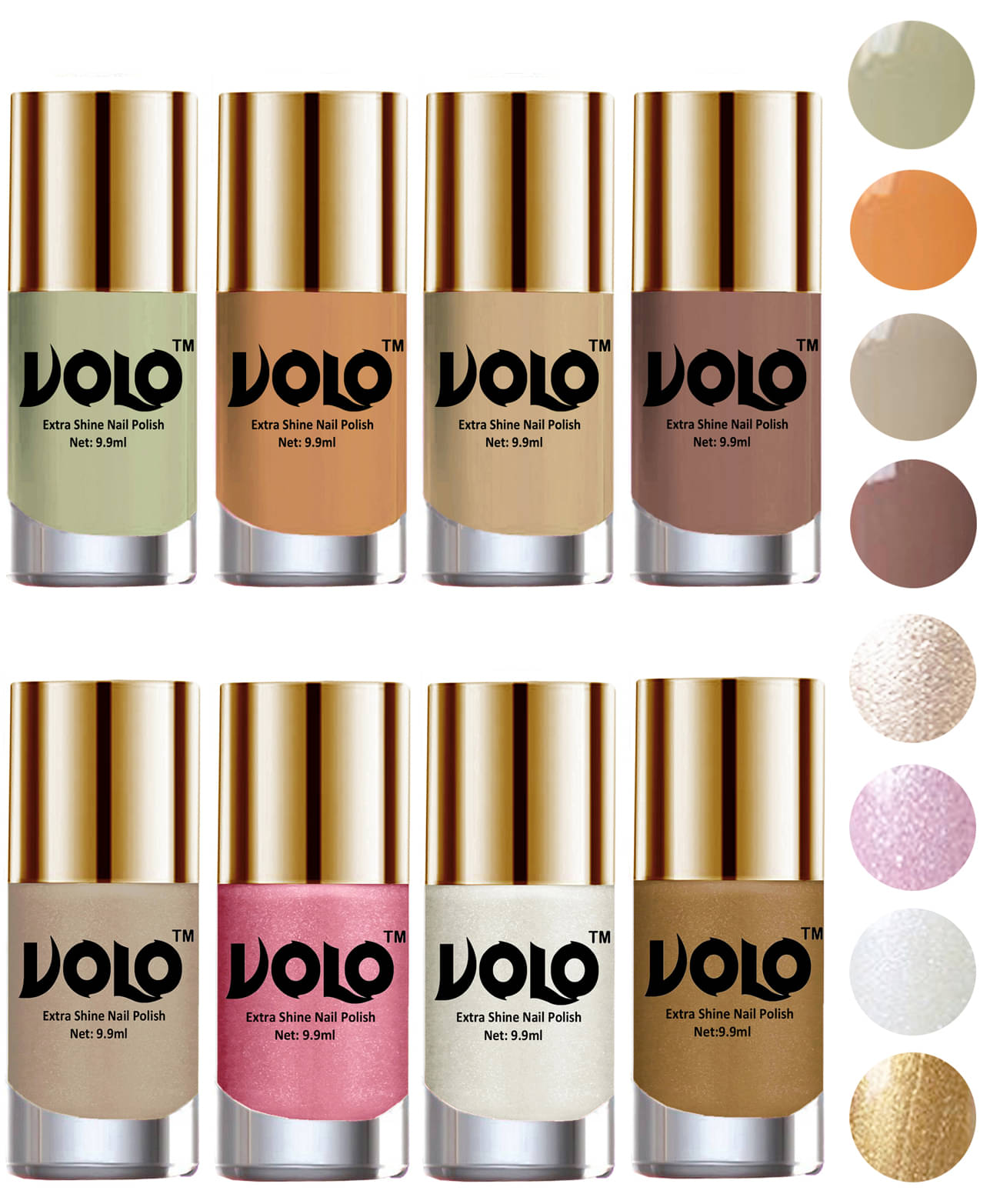 VOLO High-Shine Long Lasting Non Toxic Nail Polish Professional Multi Glossy Pack of 8 79 mL VOLO High-Shine Long Lasting Non Toxic Nail Polish Professional Multi Glossy Pack of 8 79 mL
