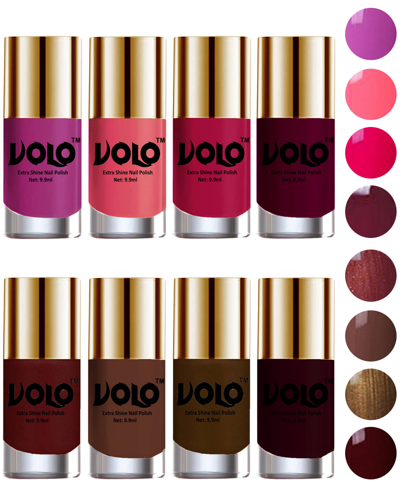 VOLO High-Shine Long Lasting Non Toxic Nail Polish Professional Multi Glossy Pack of 8 79 mL VOLO High-Shine Long Lasting Non Toxic Nail Polish Professional Multi Glossy Pack of 8 79 mL