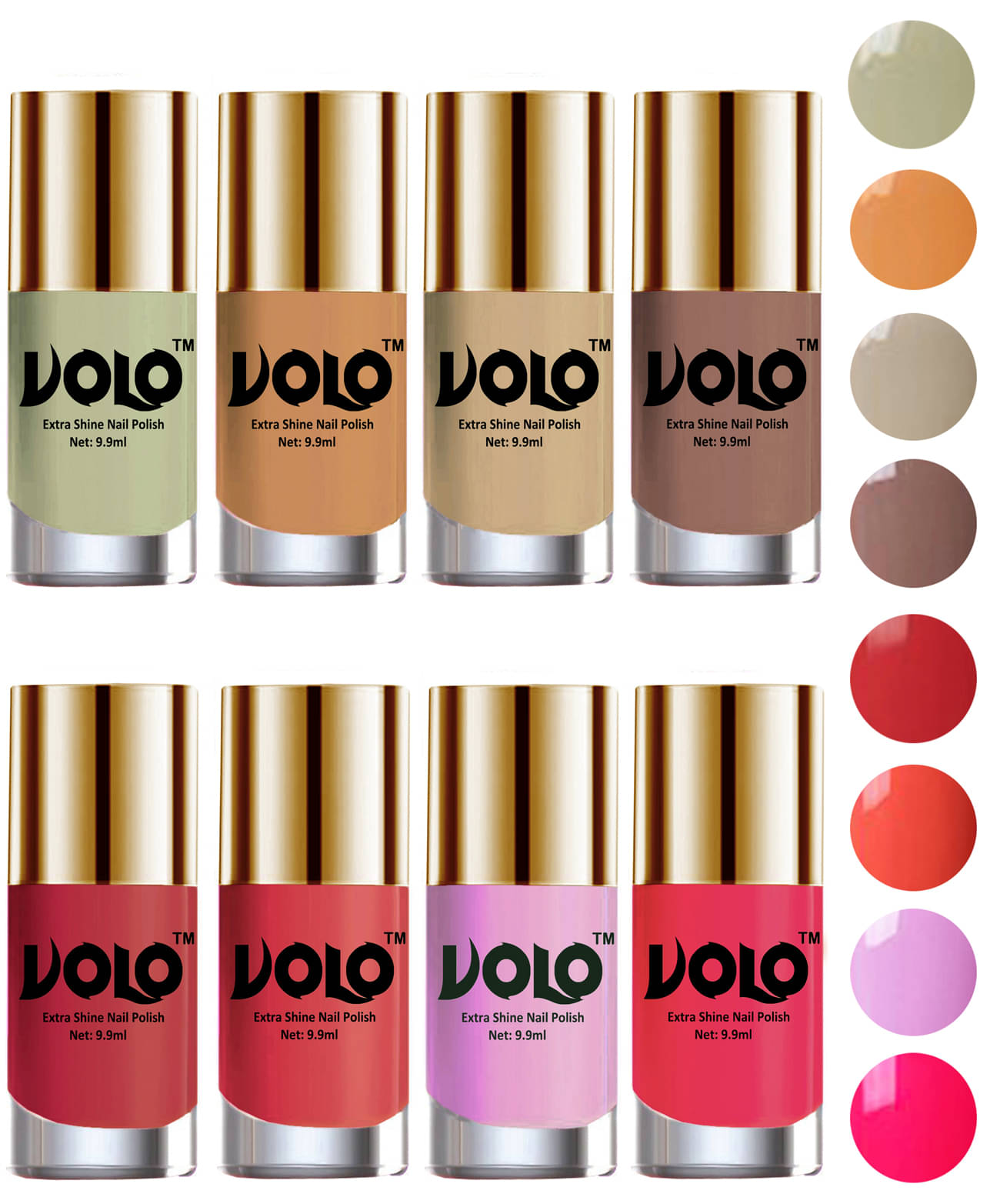 VOLO High-Shine Long Lasting Non Toxic Nail Polish Professional Multi Glossy Pack of 8 79 mL     			VOLO High-Shine Long Lasting Non Toxic Nail Polish Professional Multi Glossy Pack of 8 79 mL