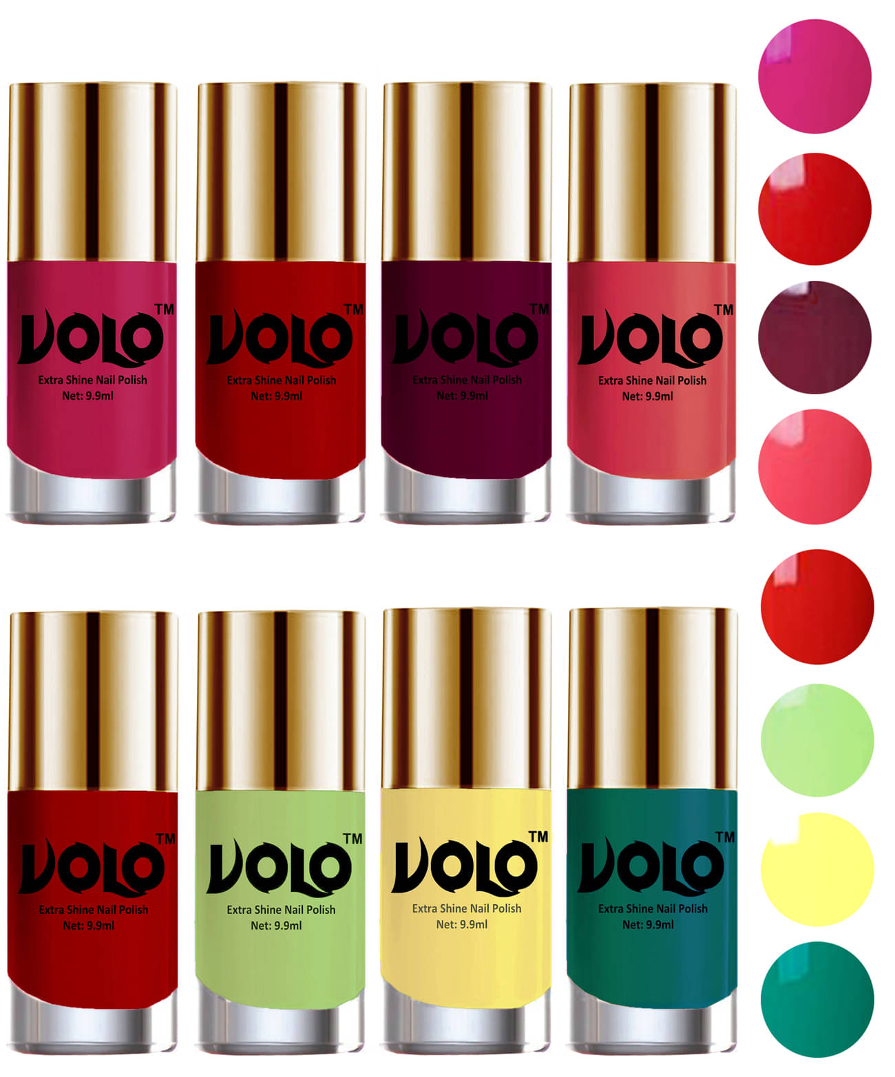 VOLO High-Shine Long Lasting Non Toxic Nail Polish Professional Multi Glossy Pack of 8 79 mL     			VOLO High-Shine Long Lasting Non Toxic Nail Polish Professional Multi Glossy Pack of 8 79 mL