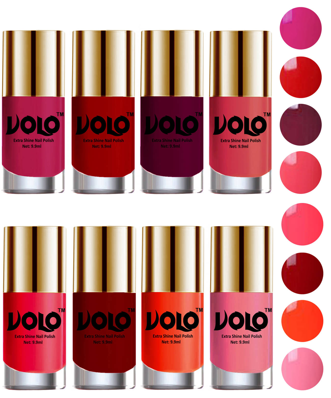 VOLO High-Shine Long Lasting Non Toxic Nail Polish Professional Multi Glossy Pack of 8 79 mL     			VOLO High-Shine Long Lasting Non Toxic Nail Polish Professional Multi Glossy Pack of 8 79 mL