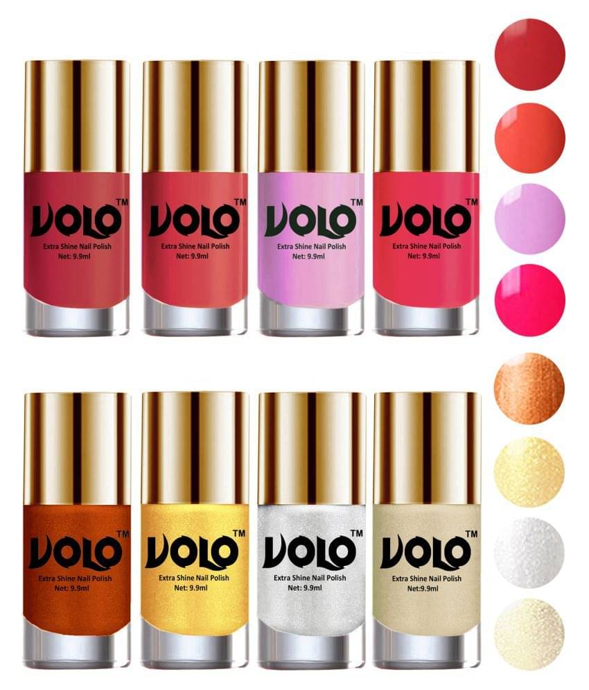 VOLO High-Shine Long Lasting Non Toxic Nail Polish Professional Multi Glossy Pack of 8 79 mL VOLO High-Shine Long Lasting Non Toxic Nail Polish Professional Multi Glossy Pack of 8 79 mL