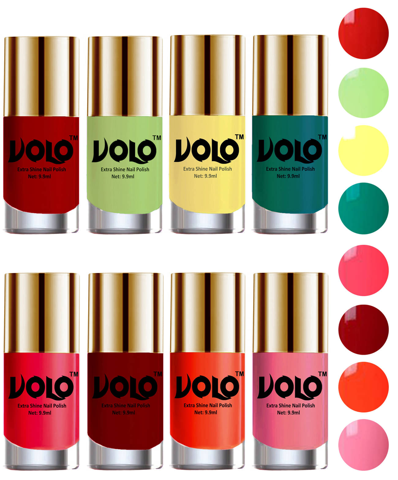 VOLO High-Shine Long Lasting Non Toxic Nail Polish Professional Multi Glossy Pack of 8 79 mL VOLO High-Shine Long Lasting Non Toxic Nail Polish Professional Multi Glossy Pack of 8 79 mL