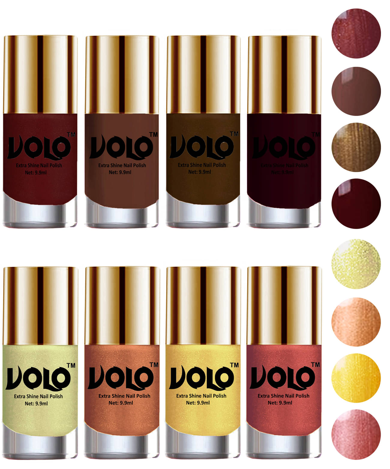 VOLO High-Shine Long Lasting Non Toxic Nail Polish Professional Multi Glossy Pack of 8 79 mL VOLO High-Shine Long Lasting Non Toxic Nail Polish Professional Multi Glossy Pack of 8 79 mL