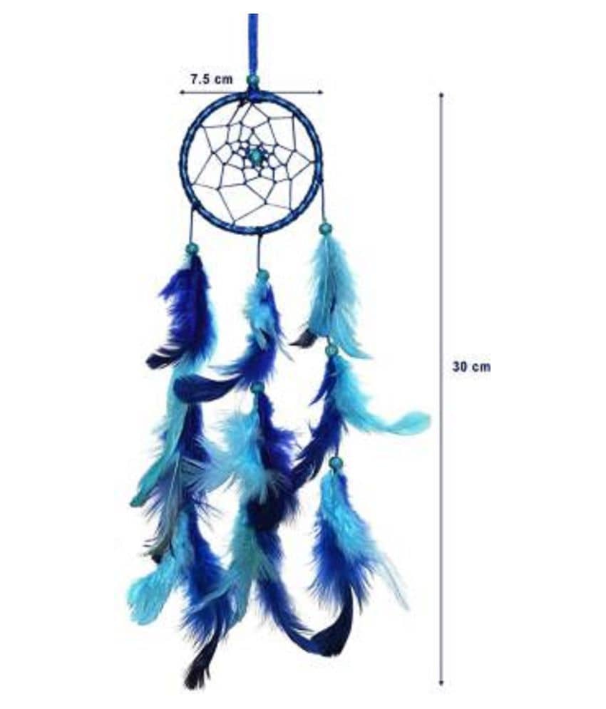 new lucky Feather Blue Dream Catcher - Pack of 1 ( 30 X 7 cms )