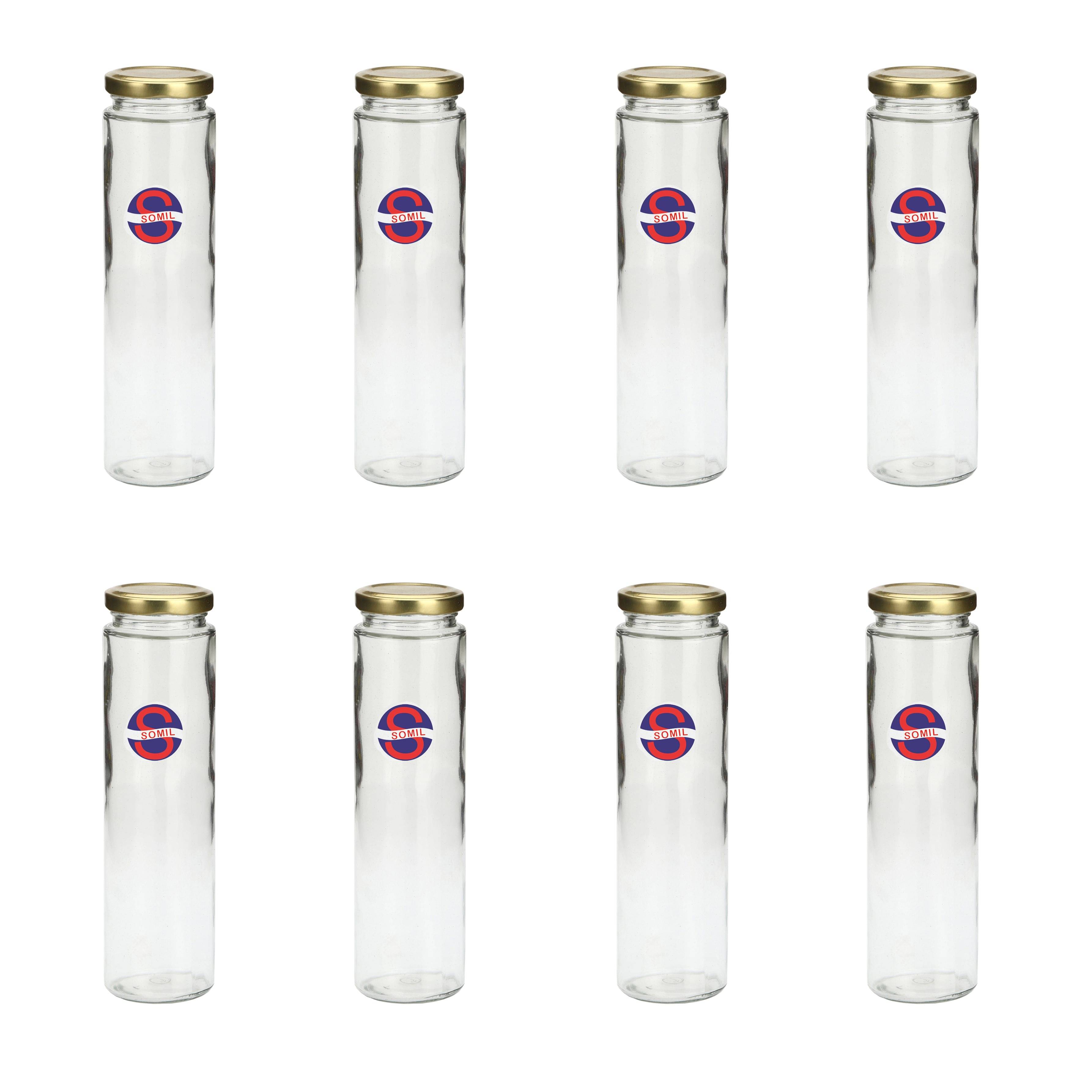     			Somil Glass Container, Transparent, Pack Of 8, 500 ml