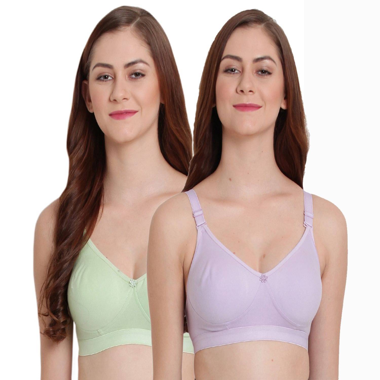Elina Pack of 2 Cotton Non Padded Women's T-Shirt Bra ( Multi Color ) Elina Pack of 2 Cotton Non Padded Women's T-Shirt Bra ( Multi Color )