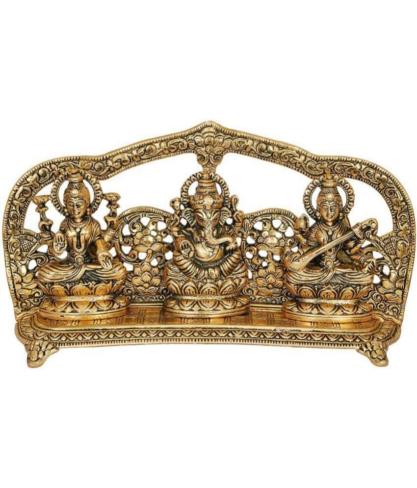 JSK ART Laxmi Ganesh Decorative Brass Idol Show Piece- Pack of 1 JSK ART Laxmi Ganesh Decorative Brass Idol Show Piece- Pack of 1