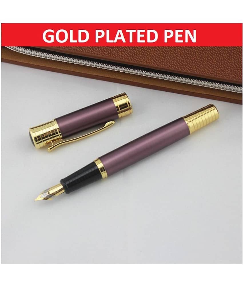 Hayman Dikawen 24 CT Gold Plated Fountain Pen With Box (P-138) - Stationery | Buy online on ZillyBuy