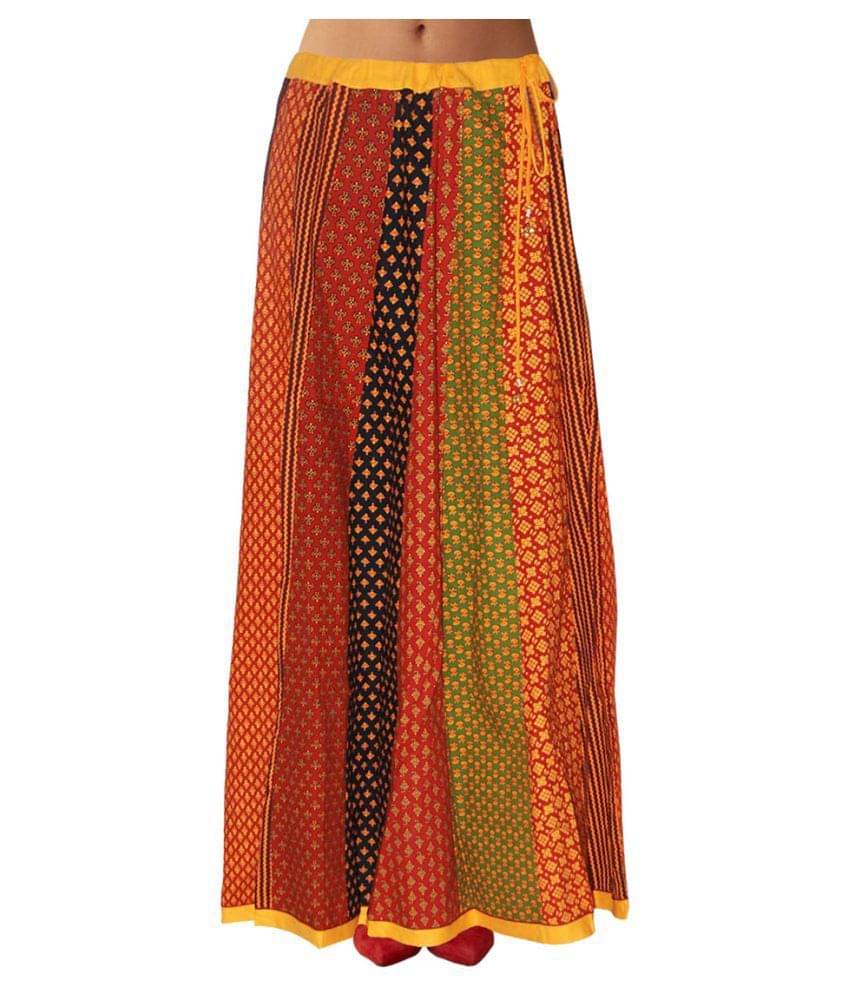     			Sttoffa Cotton A-Line Skirt - Multi Color