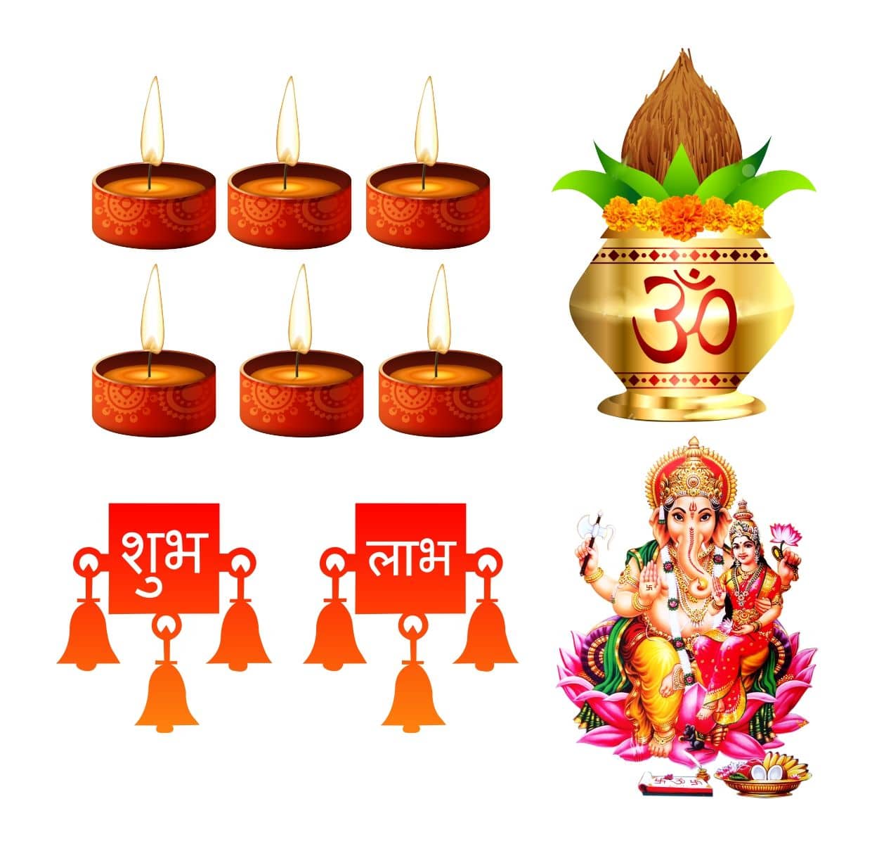 Decor Villa DIWALI COMBO Festive Sticker ( 53 x 58 cms )