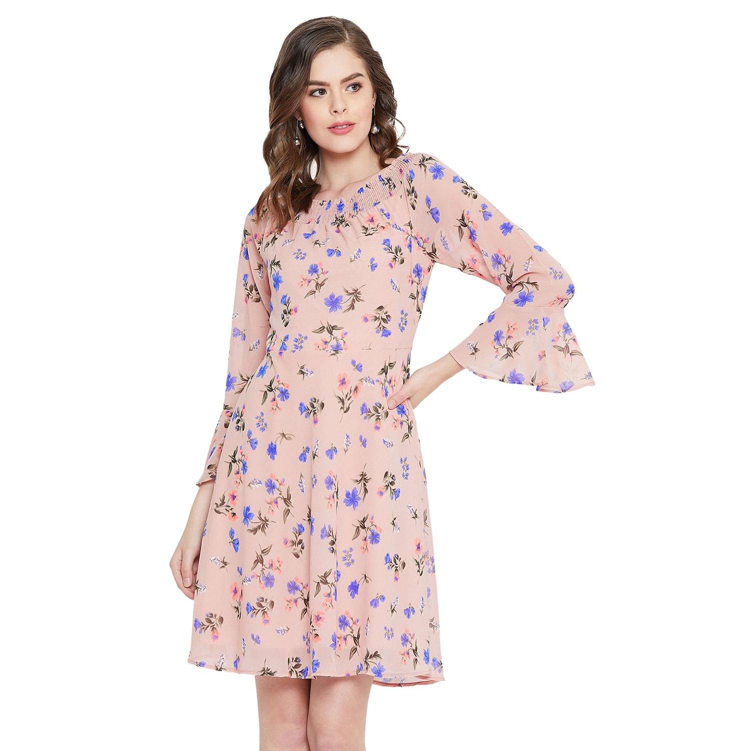 Purys Women Polyester Fit & Flare Dress ( Multi Color ) Purys Women Polyester Fit & Flare Dress ( Multi Color )