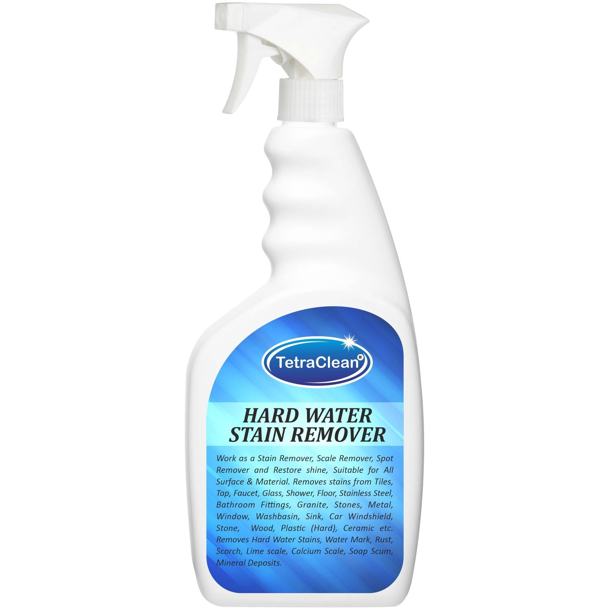 Tetraclean Multipurpose Hard Water Stain Remover in Spray Water | Scale Remover liquid for Tap and Shower - (500 ml) Tetraclean Multipurpose Hard Water Stain Remover in Spray Water | Scale Remover liquid for Tap and Shower - (500 ml)