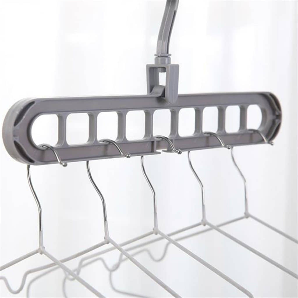 2Pcs Clothes Hanger Clothes 9 Hole Towel Hook Closet Organizer Plastic Storage R