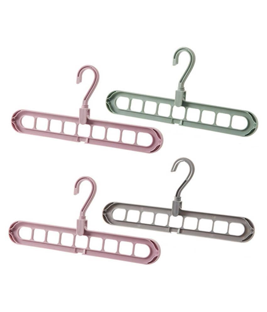 Clothes Hanger Clothes 9 Hole Towel Hook Closet Organizer Plastic Storage Rack