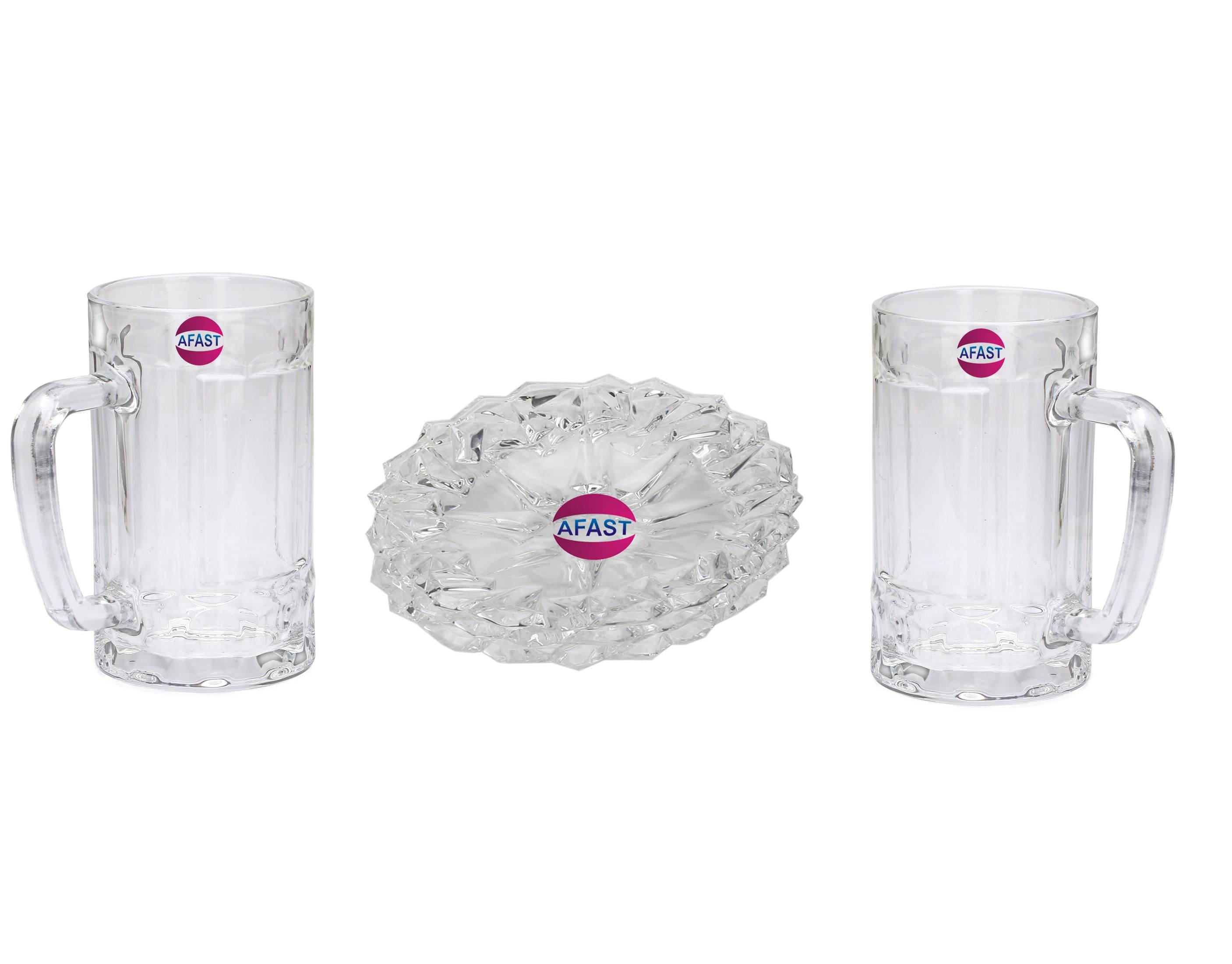     			Somil Glass GlassPlate, Transparent, Pack Of 3, 350 ml