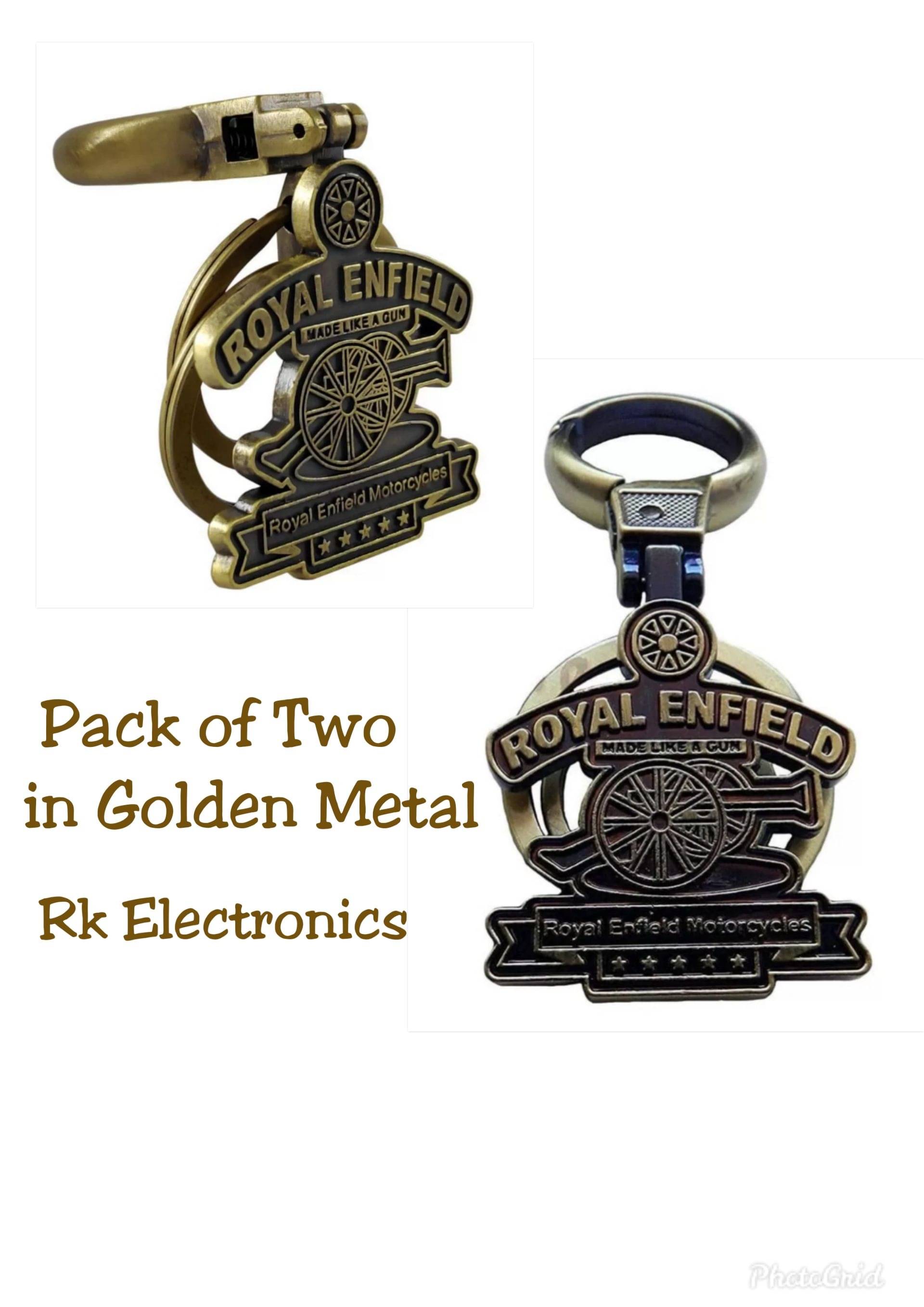     			Royal Enfield Metallic & Leather Keychain Multicolour
