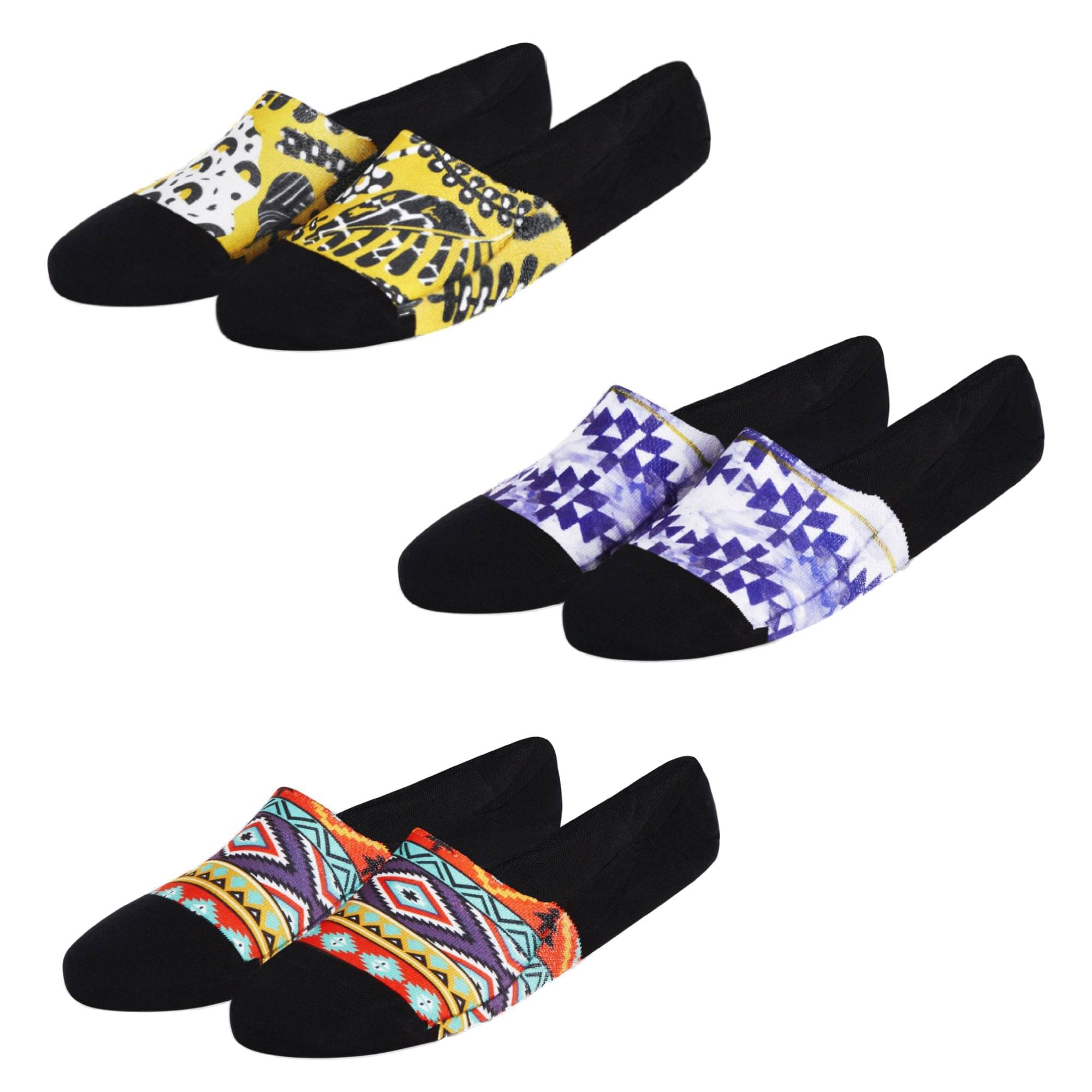     			Dynamocks Multi Casual No Show Socks Pack of 3