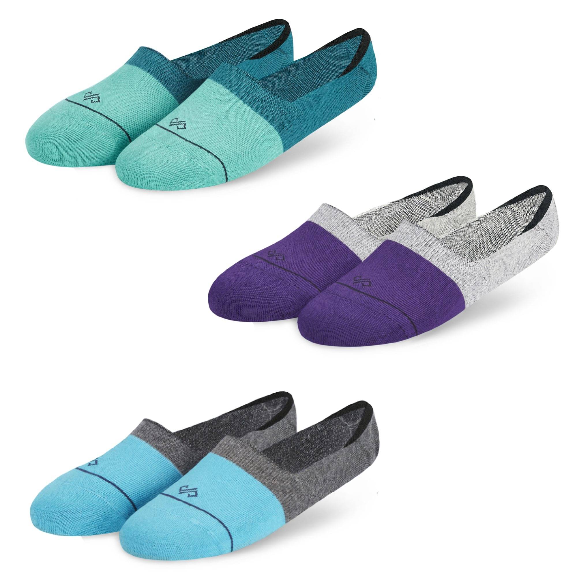     			Dynamocks Multi Casual No Show Socks Pack of 3