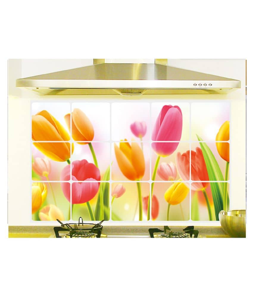 Jaamso Royals Kitchen Oil Proof Decal Sticker Nature 3D Sticker ( 75 x 45 cms )
