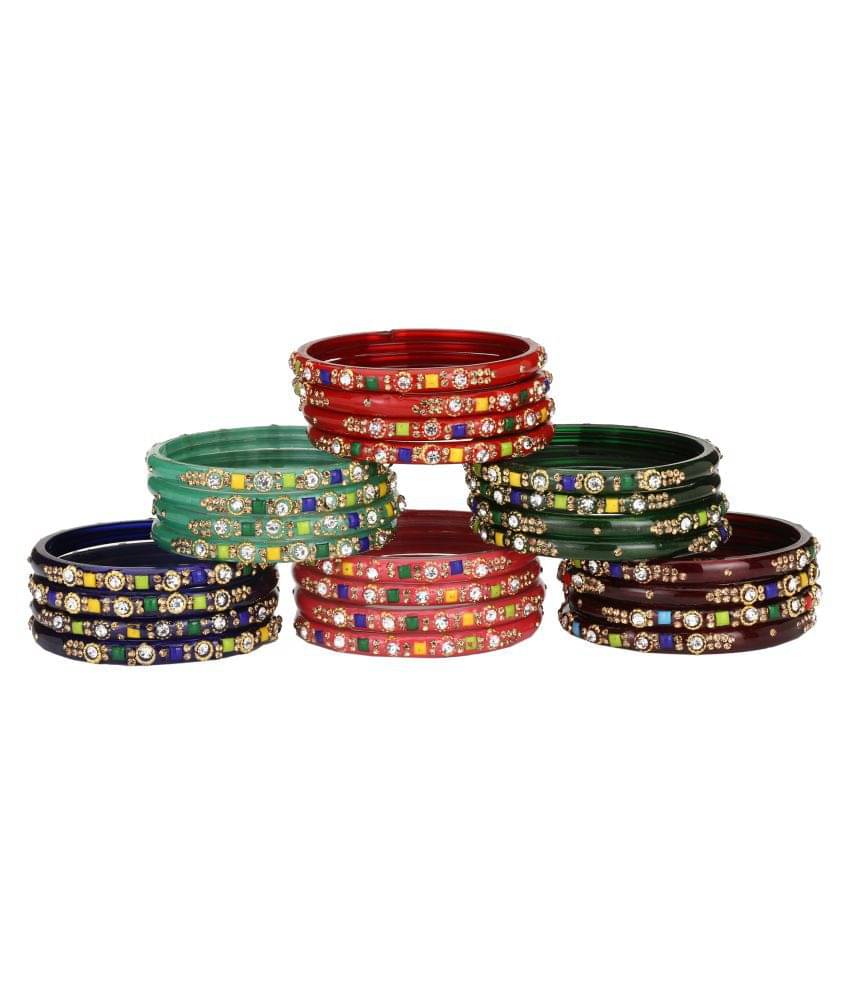 AFAST Designer Colorful Collection Purple 12 Fashion Bangle Set Ornamented With Exclusive Beads-GD1 AFAST Designer Colorful Collection Purple 12 Fashion Bangle Set Ornamented With Exclusive Beads-GD1