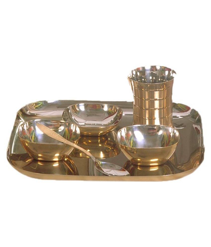     			Dynore Bottombrassplating Stainless Steel Dinner Set of 6 Pieces