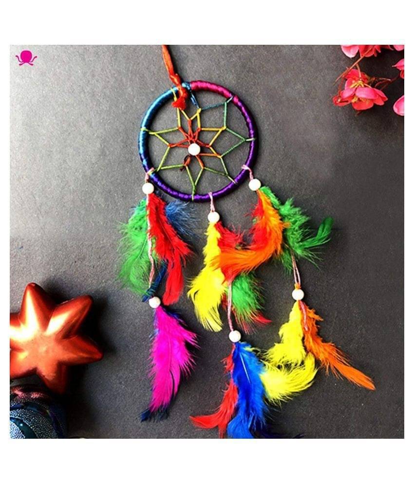 jsk collection Feather Multicolour Dream Catcher - Pack of 1 ( X cms ) jsk collection Feather Multicolour Dream Catcher - Pack of 1 ( X cms )