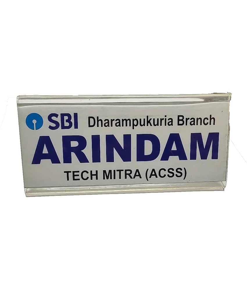 Dey's stationery store 6 inch name plate ( pack of 1 Pcs ) (transparent, clear)