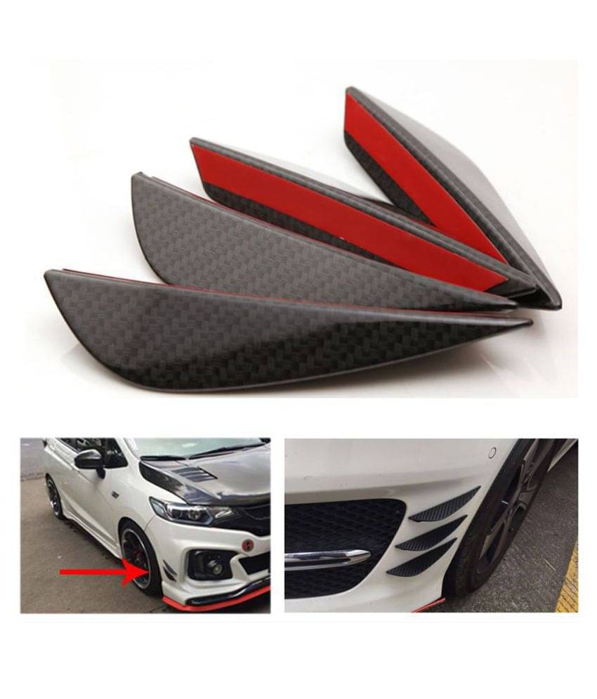 AutoRight Matte Grey Carbon Fiber Pattern Front Bumper Lip Fins Canards Splitters Body Diffuser Universal fit 4pcs     			AutoRight Matte Grey Carbon Fiber Pattern Front Bumper Lip Fins Canards Splitters Body Diffuser Universal fit 4pcs