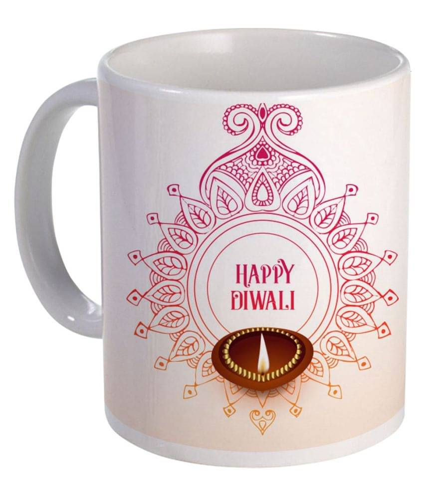     			COLOR YARD creative happy-diwali background with mandala Ceramic Coffee Mug 1 Pcs 385 mL