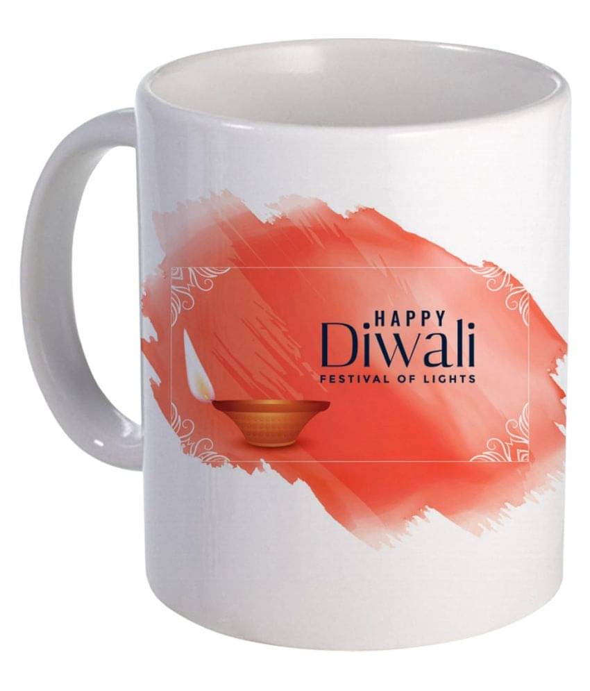 COLOR YARD happy diwal festival of lights design watercolor Ceramic Coffee Mug 1 Pcs 385 mL COLOR YARD happy diwal festival of lights design watercolor Ceramic Coffee Mug 1 Pcs 385 mL