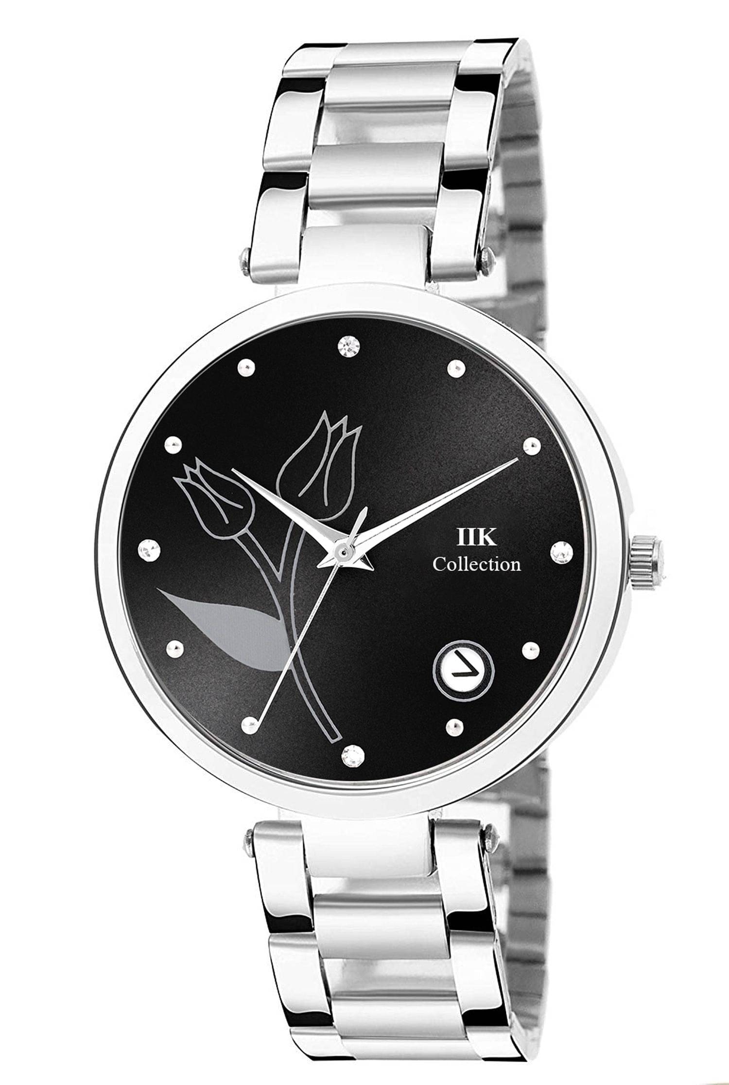     			IIK COLLECTION Stainless Steel Round Womens Watch