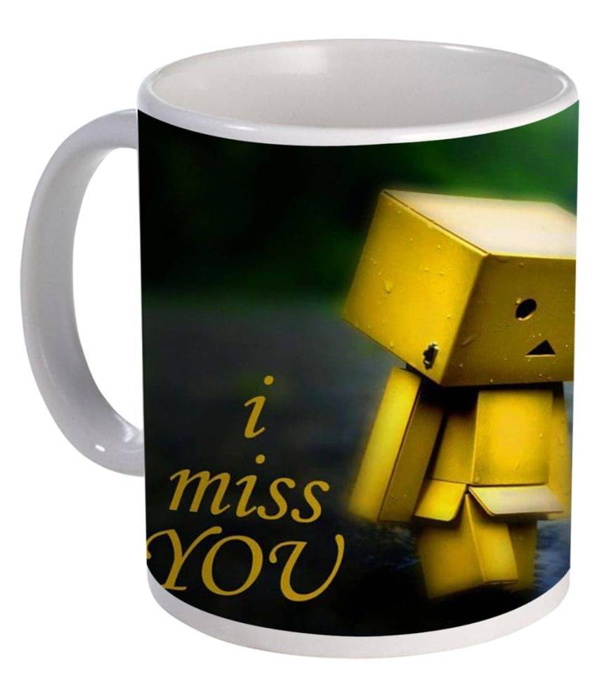     			COLOR YARD I miss you text  Ceramic Coffee Mug 320 mL ( Pack of 1 )