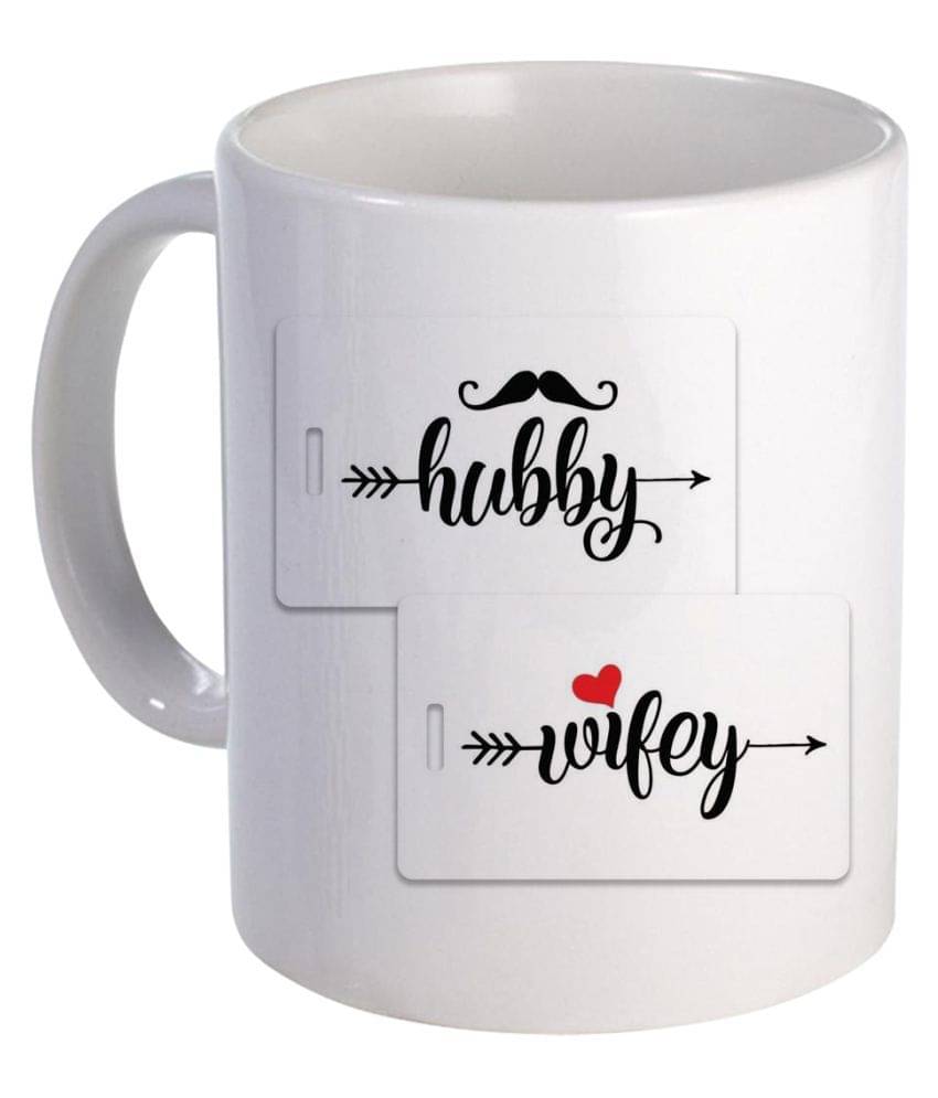     			COLOR YARD hubby and wifey Ceramic Coffee Mug 320 mL ( Pack of 1 )