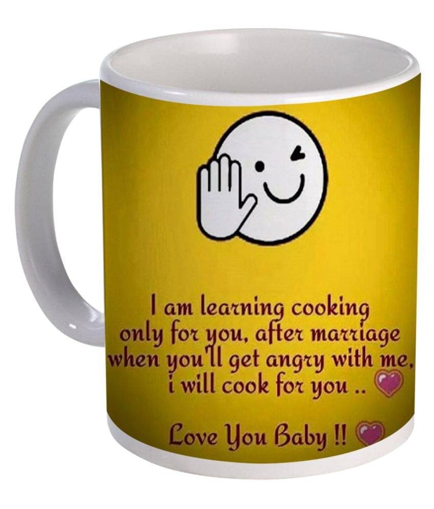     			COLOR YARD love you baby msg Ceramic Coffee Mug 320 mL ( Pack of 1 )