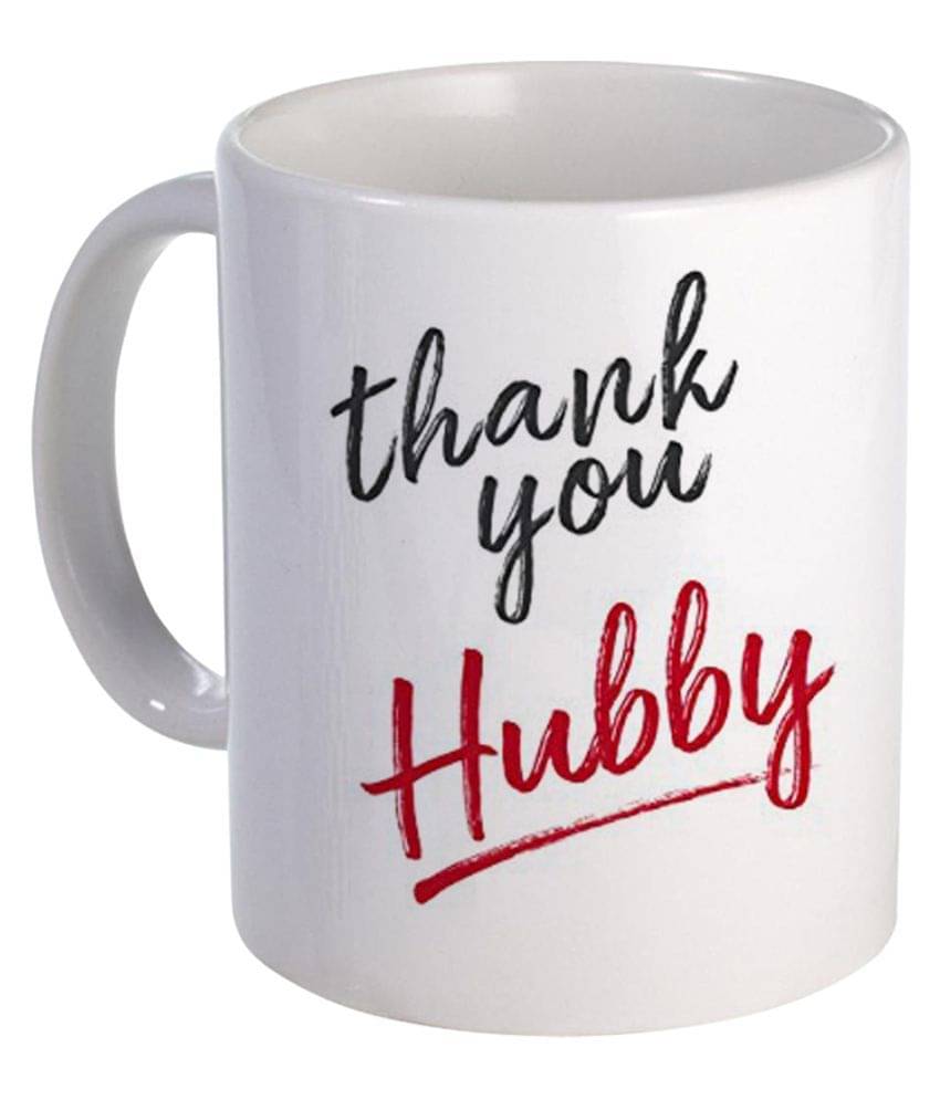     			COLOR YARD thank you hubby Ceramic Coffee Mug 320 mL ( Pack of 1 )