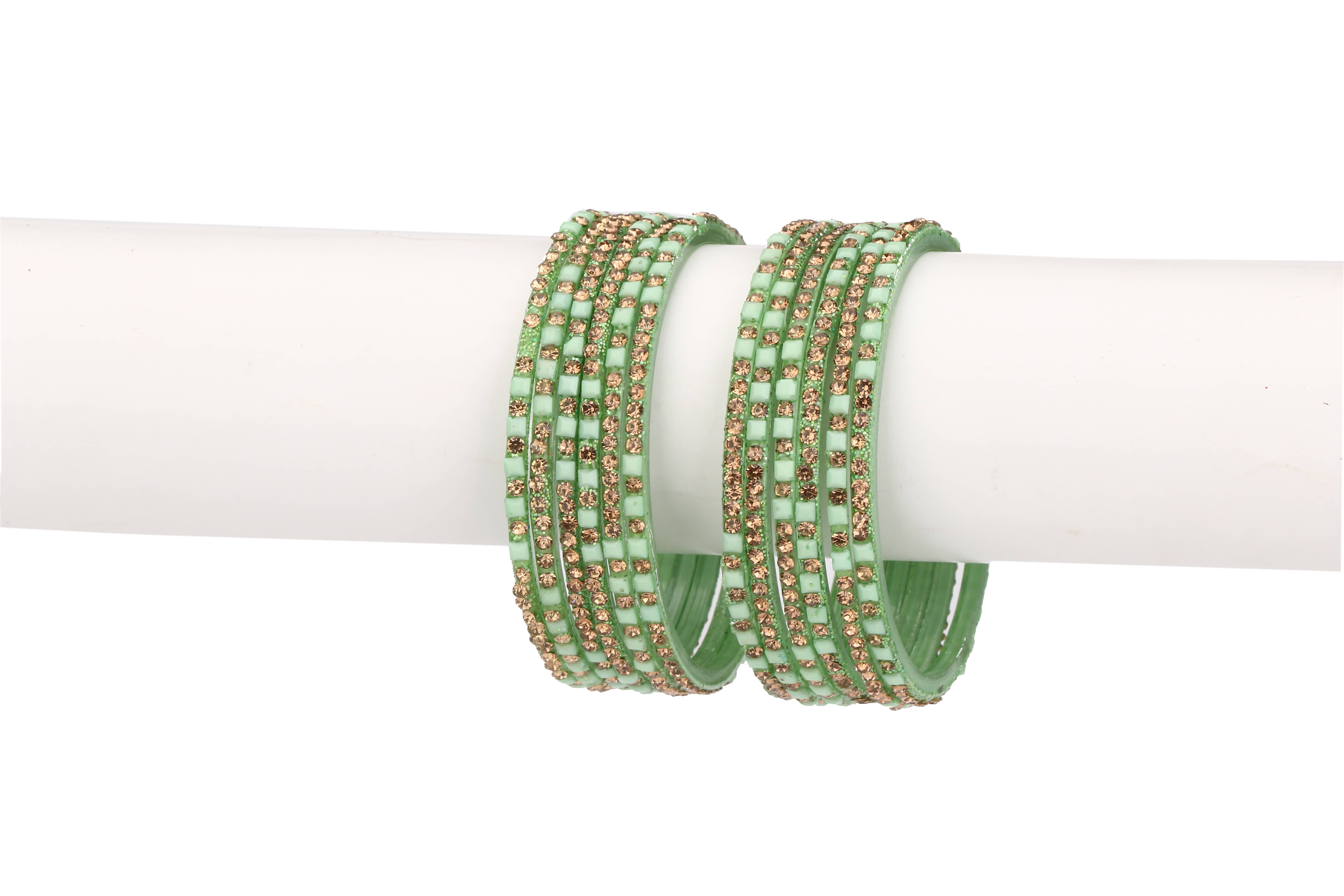 Party Glass Bangle Set Ornamented With Beads For Spaical Look (Pack Of 12 Green Shining & Attractive - Bangles & Bracelets | Buy online on ZillyBuy