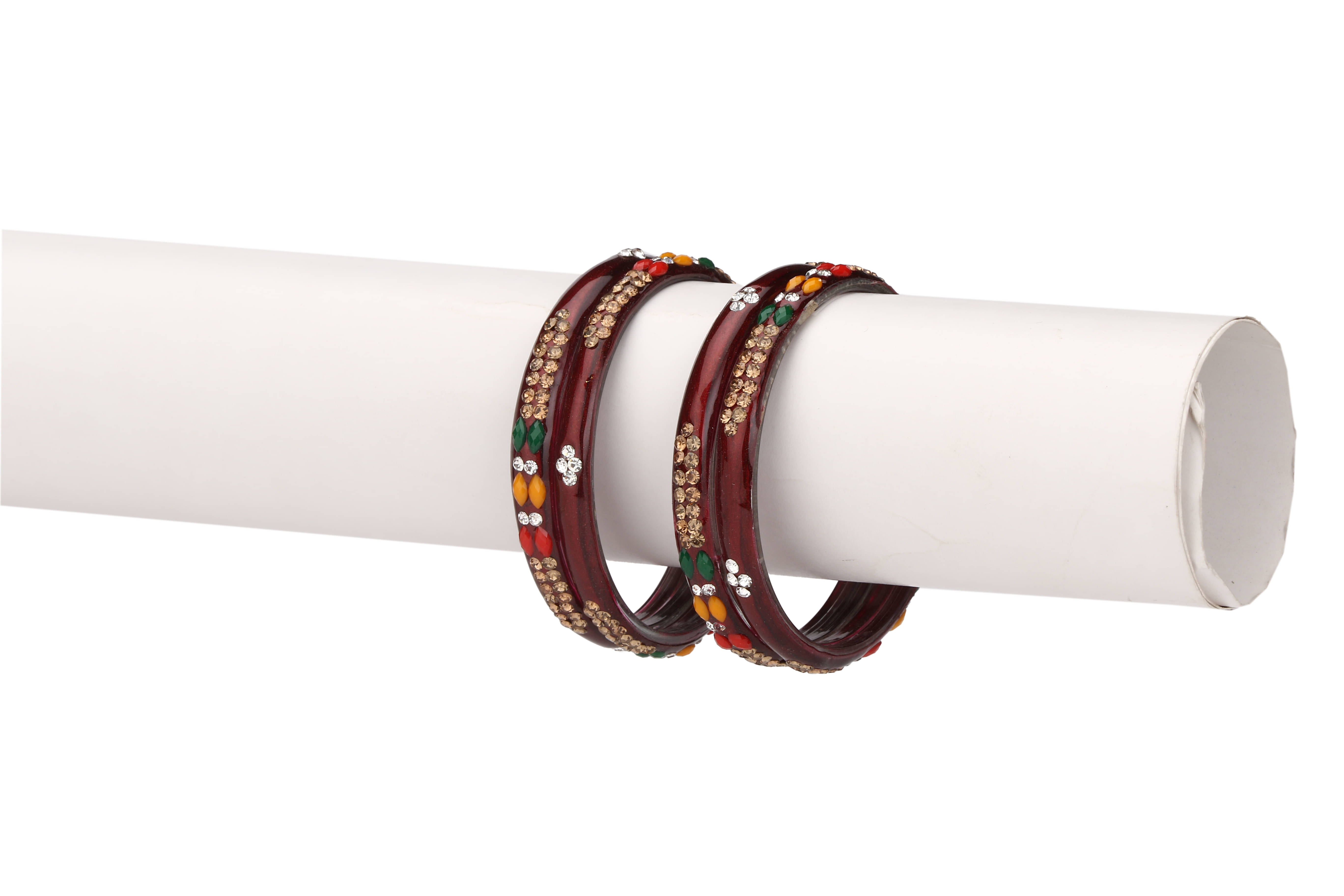 Party Glass Bangle Set Ornamented With Beads For Spaical Look (Pack Of 4 Multi Shining & Attractive     			Party Glass Bangle Set Ornamented With Beads For Spaical Look (Pack Of 4 Multi Shining & Attractive