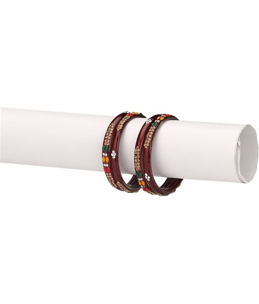Party Glass Bangle Set Ornamented With Beads For Spaical Look (Pack Of 4 Multi Shining & Attractive - Bangles & Bracelets | Buy online on ZillyBuy