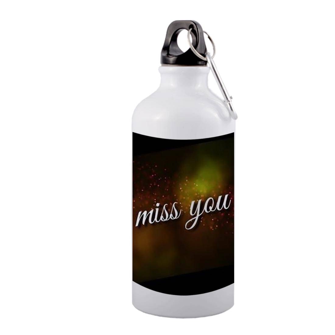 COLOR YARD I miss you dear hubby White 600 mL Aluminum Water Bottle set of 1 COLOR YARD I miss you dear hubby White 600 mL Aluminum Water Bottle set of 1