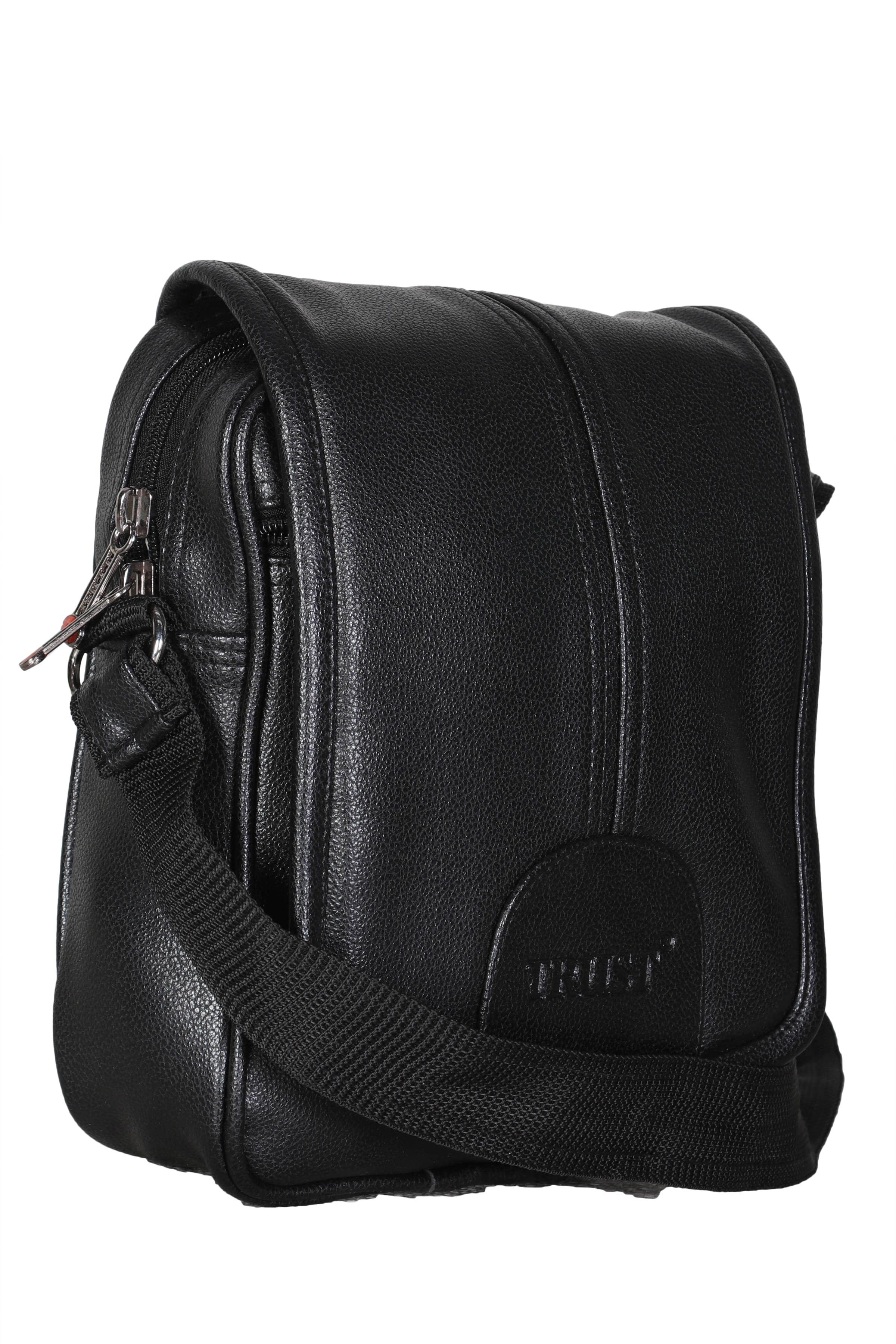     			Trust Black P.U. Casual Messenger Bag