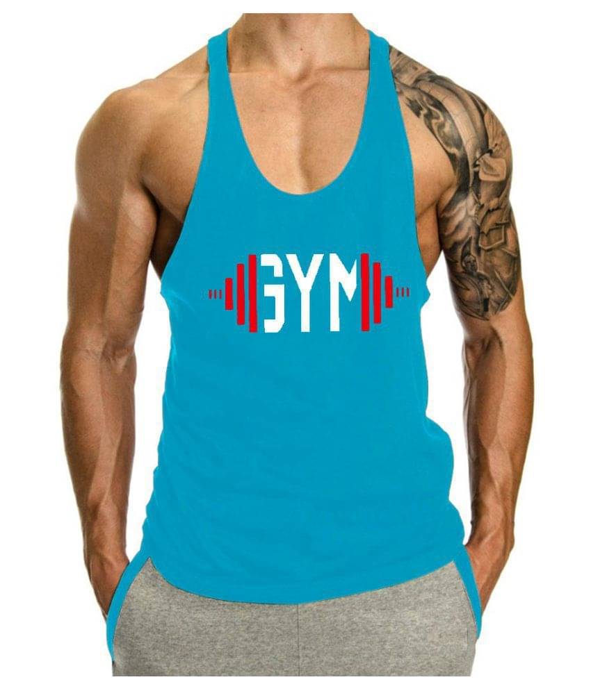 THE BLAZZE Turquoise Sleeveless Vests Single     			THE BLAZZE Turquoise Sleeveless Vests Single