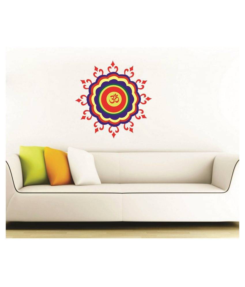 Decor Villa OM FLOWER Religious & Inspirational Sticker ( 58 x 58 cms ) Decor Villa OM FLOWER Religious & Inspirational Sticker ( 58 x 58 cms )